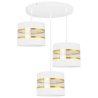 Lmapa Wisząca na Podsufitce ELEGANCE GOLD Abażury Białe