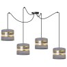 Elegancka Lampa Wisząca SPIDER ELEGANCE GOLD z Abażurami Elegancka Lampa Wisząca SPIDER ELEGANCE GOLD z Abażurami