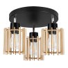 Lampa na Podsufitce TIMBER Nowoczesna Klosze Drewniane