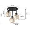 Lampa TIMBER na Podsufitce z Drewnianymi KLoszami Wymiary Lampa TIMBER na Podsufitce z Drewnianymi KLoszami Wymiary