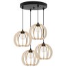 Lampa Wisząca z Kloszami Drewnianymi TIMBER Podsufitka Lampa Wisząca z Kloszami Drewnianymi TIMBER Podsufitka