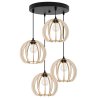 Lampa Wisząca TIMBER Nowoczesna Drewniane Klosze Metal