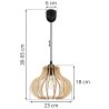 Lampa Wisząca TIMBER Klosz Drewniany Wymiary