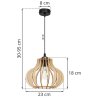  Lampa Wisząca Żyrandol TIMBER Klosz Drewniany Wymiary