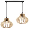 Lampa Wisząca TIMBER Nowoczesna Drewniane Klosze