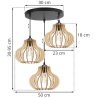Nowoczesna Lampa z Kloszami Drewnianymi TIMBER Wymiary