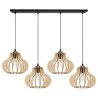 Nowoczesna Lampa z Kloszami Drewnianymi TIMBER
