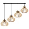 Lampa Wisząca TIMBER Żyrandol Klosze Drewniane na Listwie