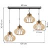 Nowoczesna Lampa Wisząca TIMBER Żyrandol Wymiary