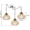 Nowoczesna Lampa z Kloszami Drewnianymi SPIDER TIMBER Wymiary