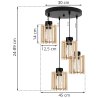 Lampa Wisząca Drewniany Żyrandol Klosz LED TIMBER Wymiary