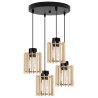 Nowoczesna Lampa Wisząca Drewniany Żyrandol Klosz