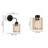 Lampa Ścienna Kinkiet Drewniany Klosz TIMBER Wymiary Lampa Ścienna Kinkiet Drewniany Klosz TIMBER Wymiary