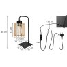 Lampa Stołowa Nocna Drewniany Klosz LED TIMBER Wymiary Lampa Stołowa Nocna Drewniany Klosz LED TIMBER Wymiary