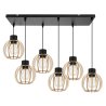 Lampa Wisząca Na Czarnej Listwie Żyrandol Drewniany LED Timber Lampa Wisząca Na Czarnej Listwie Żyrandol Drewniany LED Timber