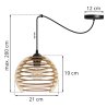 Lampa Wisząca Z Drewanianym Kloszem Żyrandol Spider TIMBER wymiary