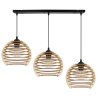 Lampa Wisząca na Listwie Z Kloszem Drewnianym TIMBER Lampa Wisząca na Listwie Z Kloszem Drewnianym TIMBER