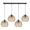 Lampa Wisząca Z Kloszem Drewnianym na Listwie TIMBER Lampa Wisząca Z Kloszem Drewnianym na Listwie TIMBER