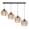 Lampa Wisząca Z Kloszem Drewnianym na Listwie TIMBER