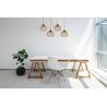 Lampa Wisząca Z Kloszem Drewnianym na Listwie nad Stół TIMBER