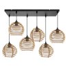Lampa Sufitowa na Szerokiej Listwie Drewniane Klosze TIMBER Lampa Sufitowa na Szerokiej Listwie Drewniane Klosze TIMBER