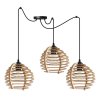 Lampa Wisząca z Regulacją Drewniane Klosze SPIDER TIMBER