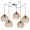 Lampa Wisząca Drewniane Klosze Stylowa SPIDER TIMBER