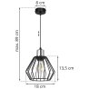 Lampa Sufitowa Zwis Klosz Druciak Wymiary NUVOLA