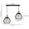Lampa Wisząca na Listwie Druciane Klosze wymiary NUVOLA