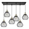 Lampa Wisząca Żyrandol Druciane Klosze na Listwie NUVOLA Lampa Wisząca Żyrandol Druciane Klosze na Listwie NUVOLA