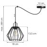 Lampa Sufitowa z Metalowym Kloszem Wymiary SPIDER NUVOLA