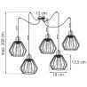 Lampa Wisząca typu Pająk Druciane Klosze wymiary SPIDER NUVOLA