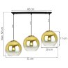 Lampa Sufitowa na Listwie Klosze Złote Kule Wymiary BERGEN GOLD Lampa Sufitowa na Listwie Klosze Złote Kule Wymiary BERGEN GOLD