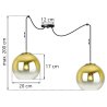 Lampa Wisząca typ Pająk Złote Klosze Wymiary Spider Bergen Gold 