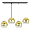 Lampa Wisząca na Listwie Złote Klosze Kule BERGEN GOLD