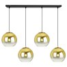 Lampa Wisząca Stylowa na Listwie Złote Klosze Kule BERGEN GOLD Lampa Wisząca Stylowa na Listwie Złote Klosze Kule BERGEN GOLD