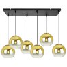 Lampa Wisząca na Szerokiej Listwie Złote Klosze BERGEN GOLD Lampa Wisząca na Szerokiej Listwie Złote Klosze BERGEN GOLD