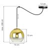 Lampa Wisząca Zwis ze Złotym Kloszem Wymiary BERGEN GOLD