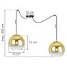 Lampa Sufitowa Złote Klosze Wymiary Spider BERGEN GOLD