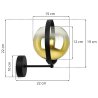 LAMPA ŚCIENNA PLAFON KINKIET ZŁOTY KLOSZ LED 15 CM LAMPA ŚCIENNA PLAFON KINKIET ZŁOTY KLOSZ LED 15 CM