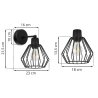 Lampa Ścienna Kinkiet Metalowy Klosz Wymiary NUVOLA Lampa Ścienna Kinkiet Metalowy Klosz Wymiary NUVOLA