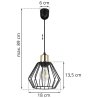 Stylowa Lampa Sufitowa Metalowy Klosz Druciak Wymiary NUVOLA