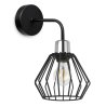 Nowoczesna Czarna Lampa Kinkiet Klosz Metalowy Druciak Led NUVOLA Nowoczesna Czarna Lampa Kinkiet Klosz Metalowy Druciak Led NUVOLA
