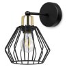 Kinkiet Ścienny z Kloszem Metalowym Druciank Czarny Nuvola E27