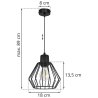 Lampa Wisząca z Kloszem Metalowym Wymiary Nuvola LED E27