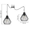Lampa Wisząca Industrialna typ Pająk Wymiary Nuvola LED E27 Lampa Wisząca Industrialna typ Pająk Wymiary Nuvola LED E27