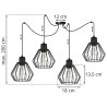 Lampa Wisząca Metalowe Klosze typ Pająk Industrialna Wymiary Nuvola LED E27 Lampa Wisząca Metalowe Klosze typ Pająk Industrialna Wymiary Nuvola LED E27