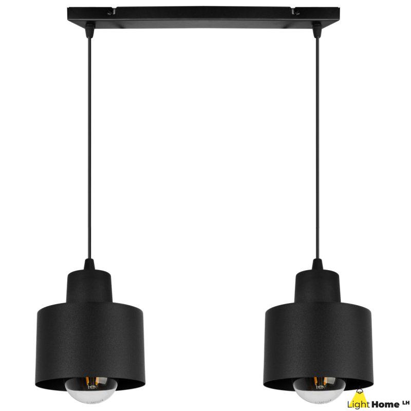Nowoczesna Lampa Sufitowa Wisząca Czarna Metalowa Listwa Panta LED E27