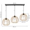 Nowoczesna Lampa Wisząca TIMBER Drewniane Klosze