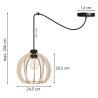 Stylowa Lampa Sufitowa SPIDER TIMBER z Drewnianym Kulistym Kloszem Stylowa Lampa Sufitowa SPIDER TIMBER z Drewnianym Kulistym Kloszem